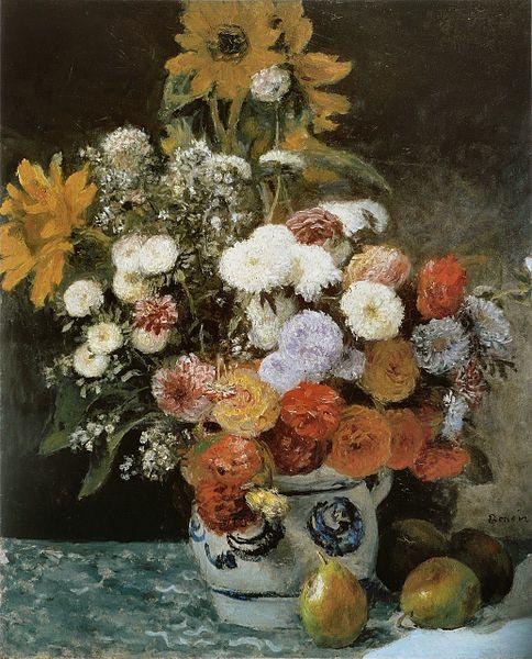 Pierre-Auguste Renoir Fleurs dans un pot en faience oil painting image